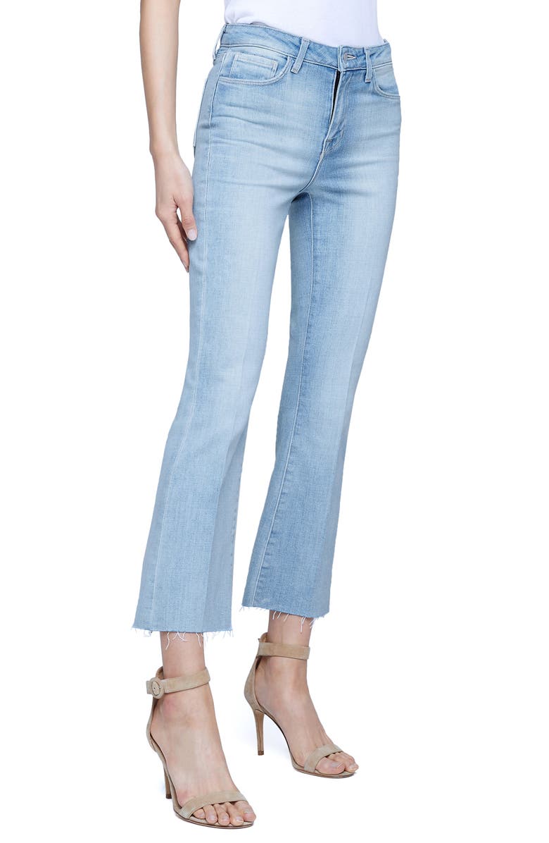 L'AGENCE Kendra High Waist Crop Flare Jeans, Alternate, color,