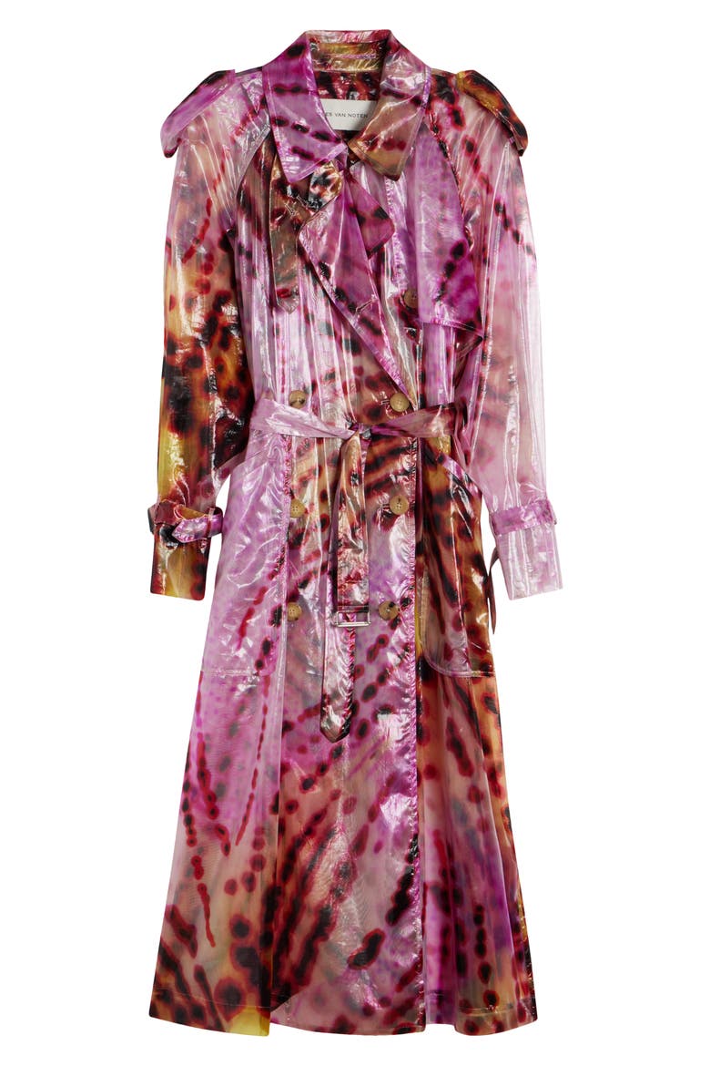 Risto Nylon & Silk Trench Coat, Alternate, color, FUCHSIA