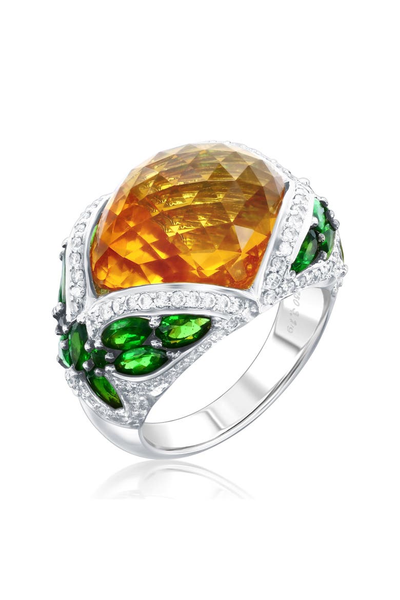 18K Gold Citrine & Diamond Ring, Alternate, color, Yellow