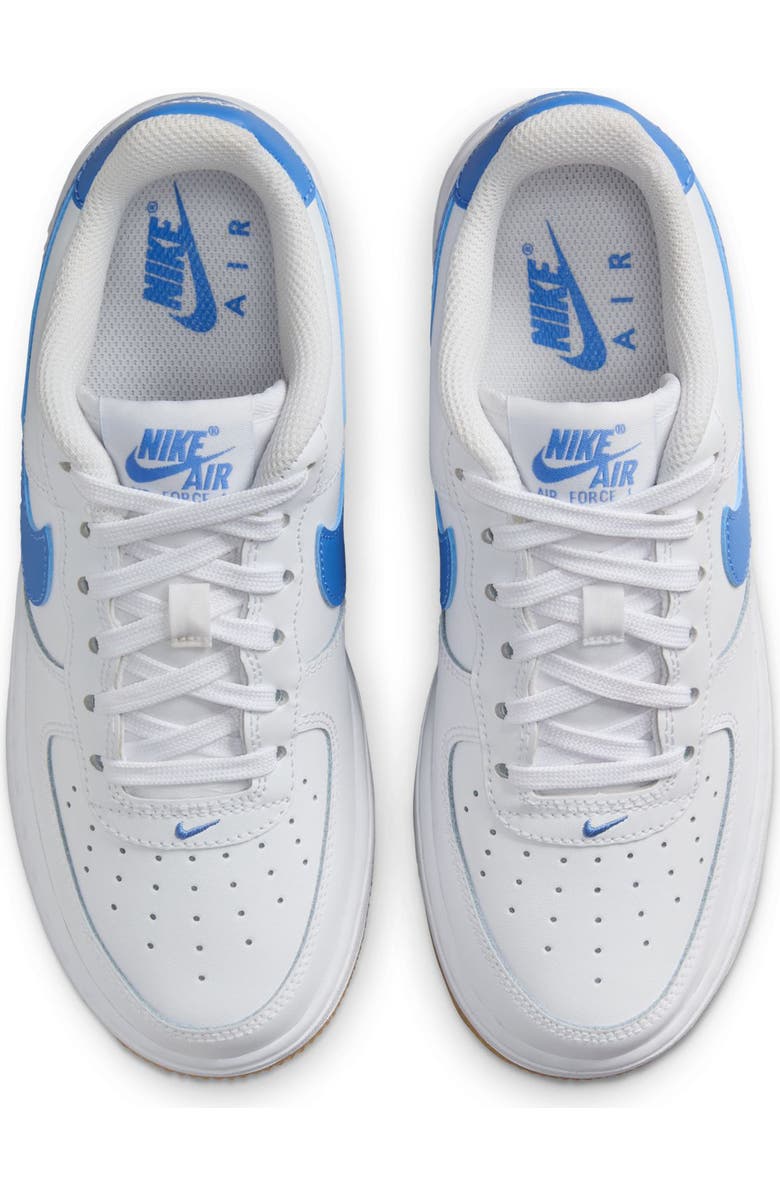 Nike Kids
Air Force 1 Sneaker, Alternate, color, White/ Blue Beyond/ Brown