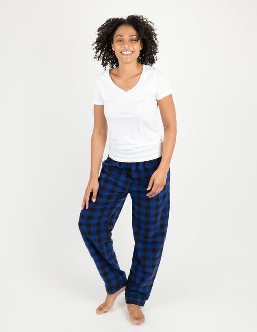 Leveret Fleece Printed Holiday Pajama Pants In Blue