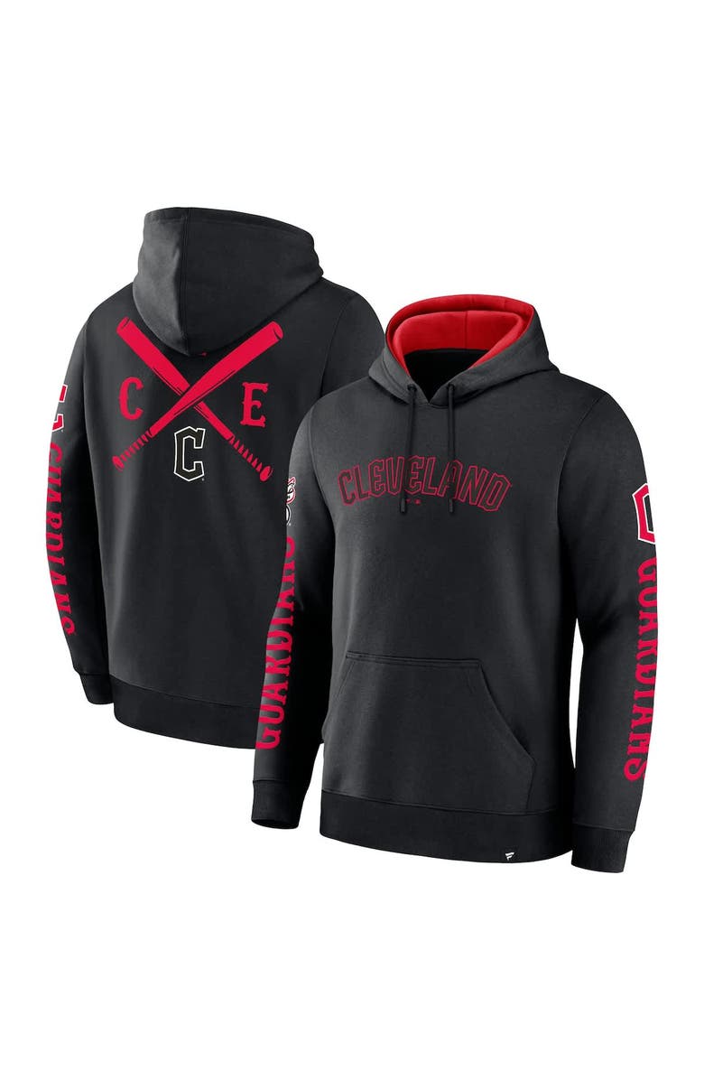 FANATICS Men's Fanatics  Black Cleveland Guardians Big City Legacy Fleece Pullover Hoodie, Alternate, color, 
