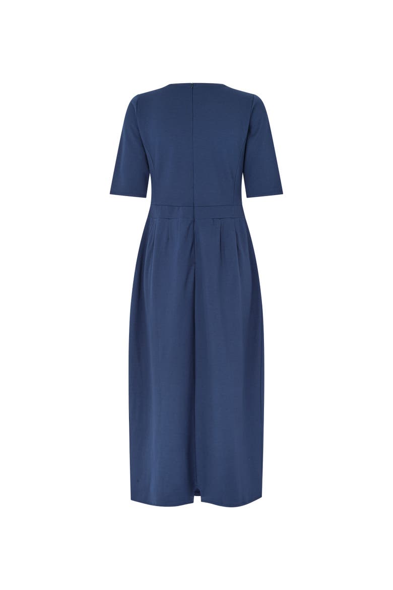 MaNaelisa Pleated Midi Dress, Alternate, color, Navy Blazer