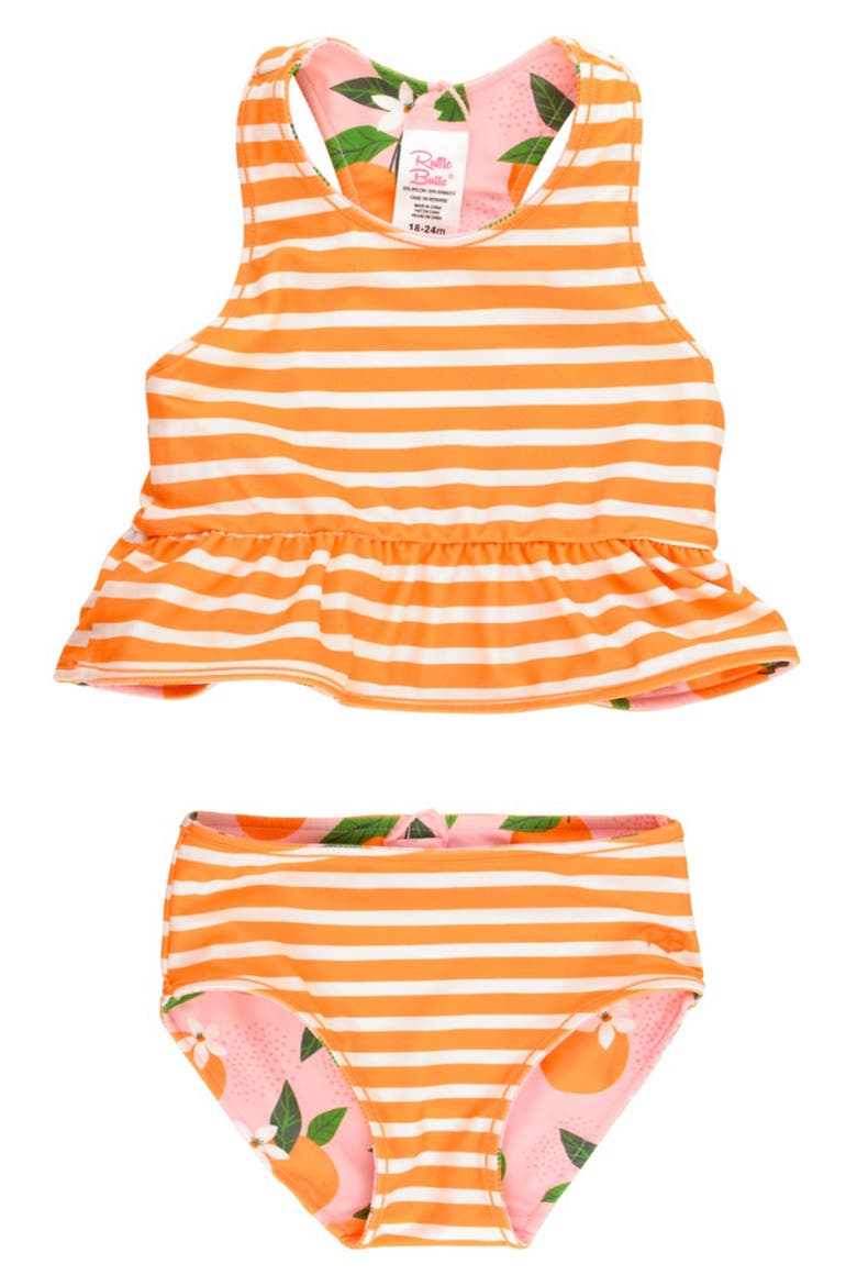 Kids' Orange You the Sweetest Reversible Two-Piece Swimsuit, Alternate, color, PINK