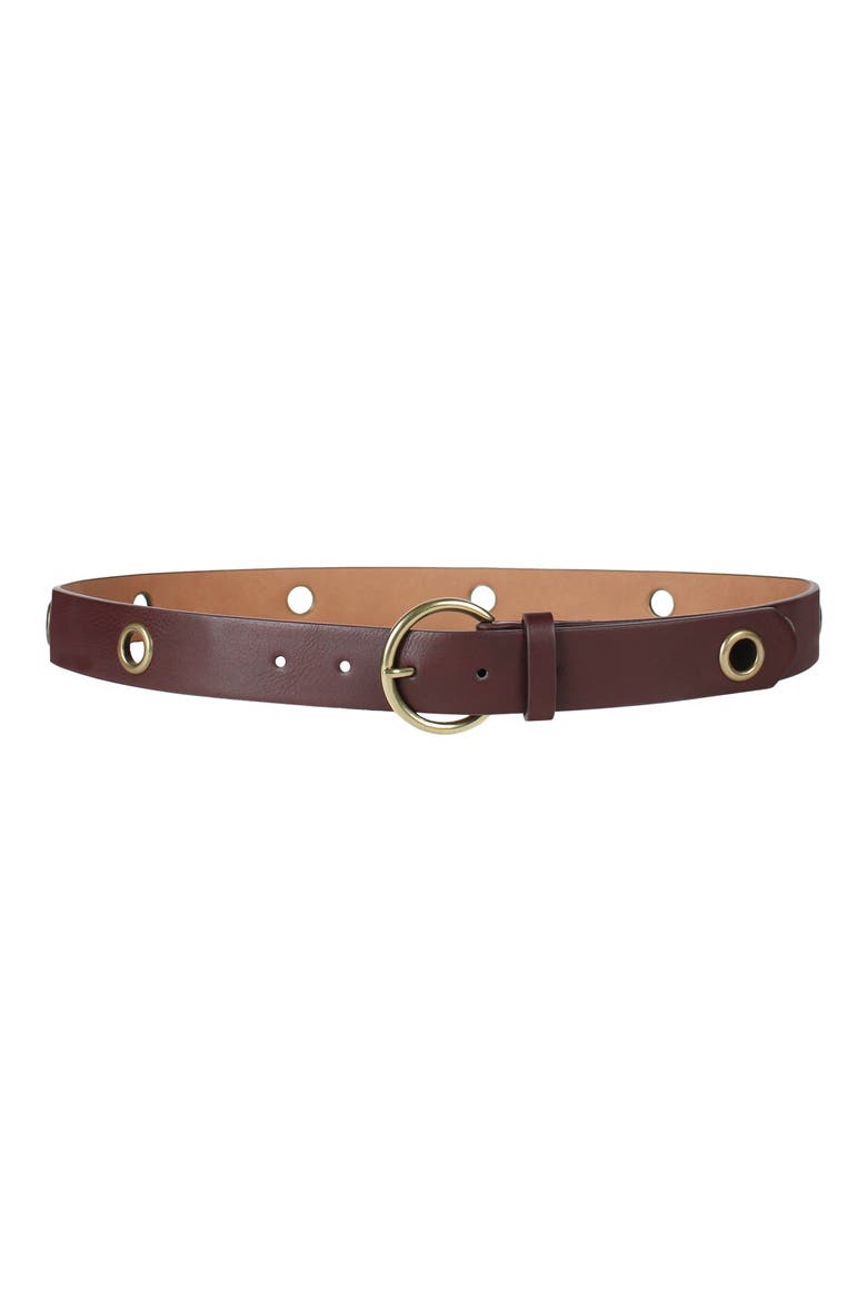 Eyelet Belt, Main, color, BROWN