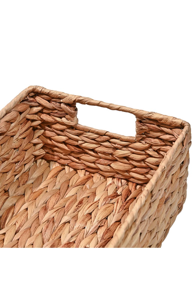 HAPPIMESS Lane Classic Farmhouse Hand-Woven Hyacinth Pantry Baskets with Chalkboard Labels and Handles, Alternate, color, Natural