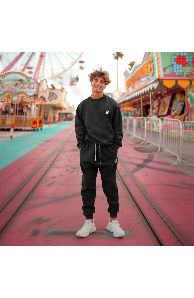 Dalix Mens Ghost Fleece Jogger Sweatpants, Alternate, color, Black