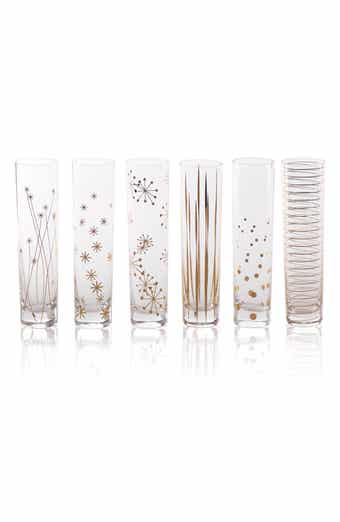 Zodax Centuri Set of 6 Golden Decal Champagne Flutes