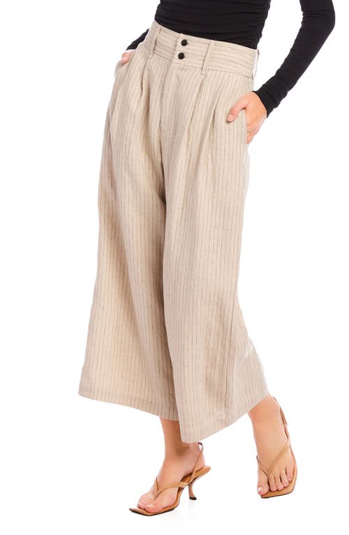 Shop Fifteen Twenty Sadie Pinstripe Linen Pants In Beige Stripe