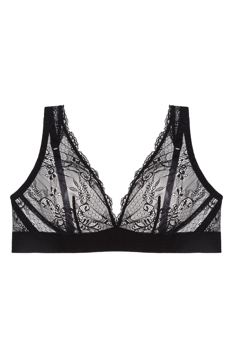 JOURNELLE Sapna Plunge Bralette, Alternate, color, Noir