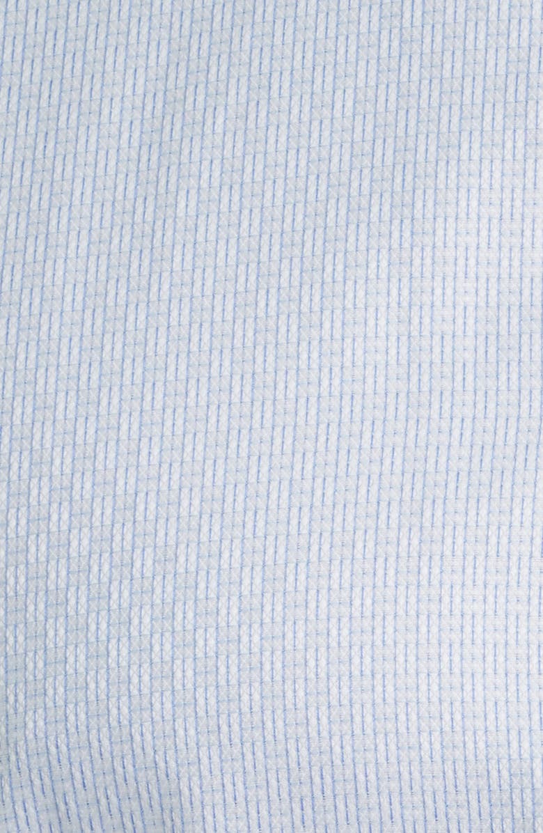 David Donahue Trim Fit Geometric Dobby Dress Shirt, Alternate, color, White/ Sky
