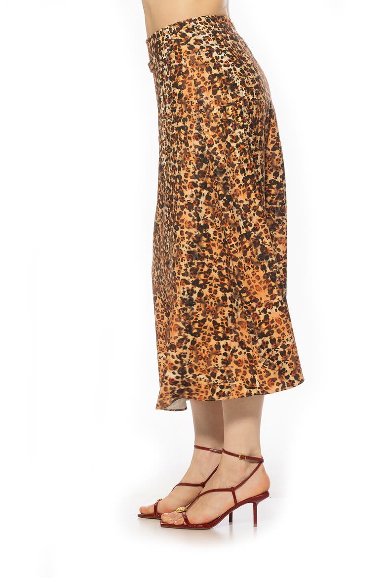 Esres Flared Midi Skirt, Alternate, color, LEOPARD