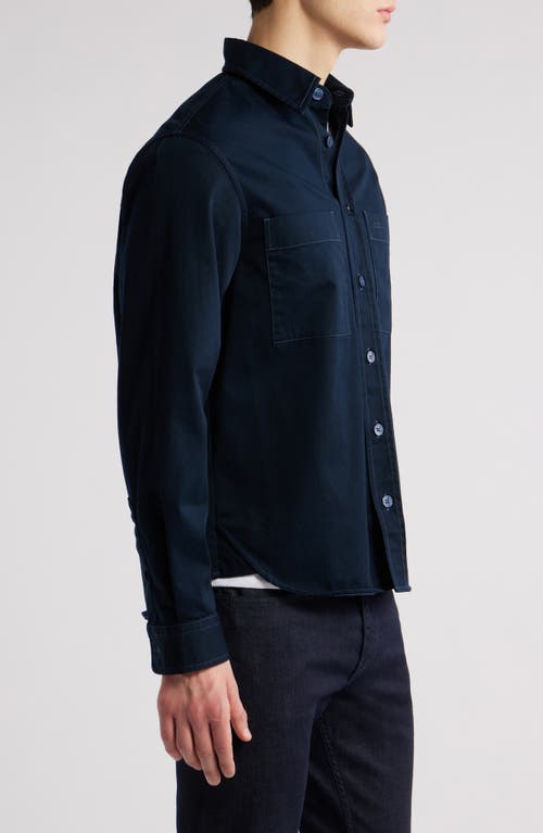 Hugo Boss Boss Owen Relaxed Fit Button-up Overshirt In Dark Blue