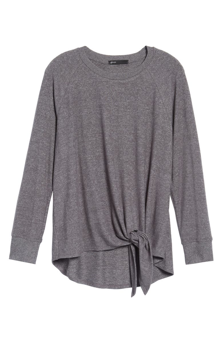 GIBSONLOOK Gibson Tie Front Cozy Fleece Pullover, Alternate, color, 
