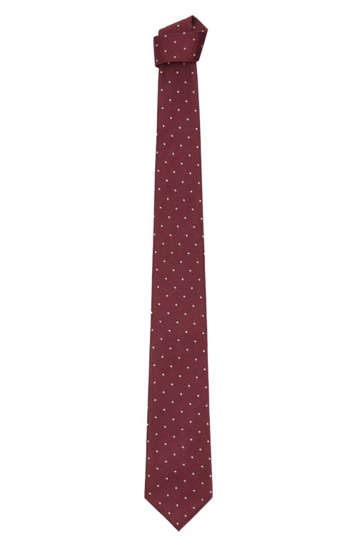 Mango Polka Dot Silk Blend Tie In Red