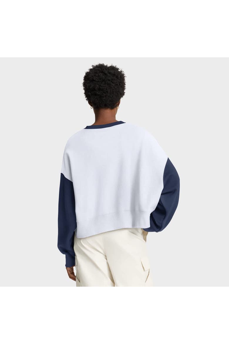 Women's Nike White/Navy New York Yankees Oversized High Hip Fleece Sweatshirt, Alternate, color, White