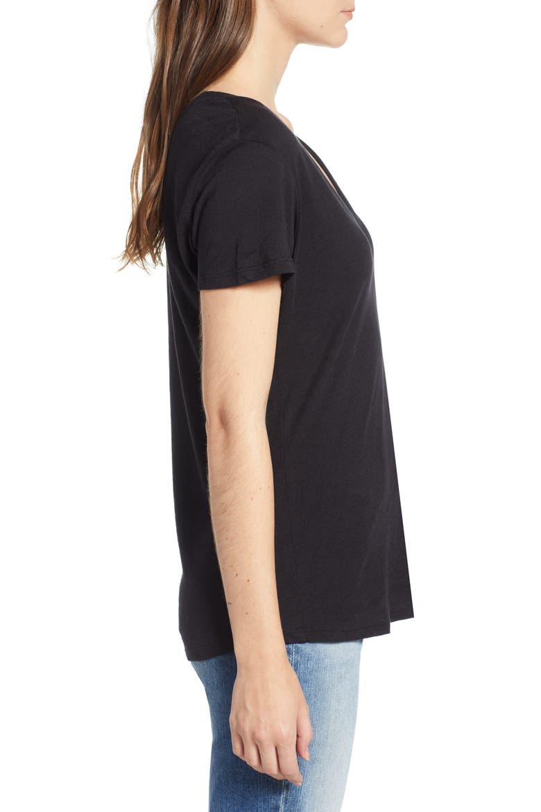 Joline V-Neck Tee, Alternate, color, BLACK