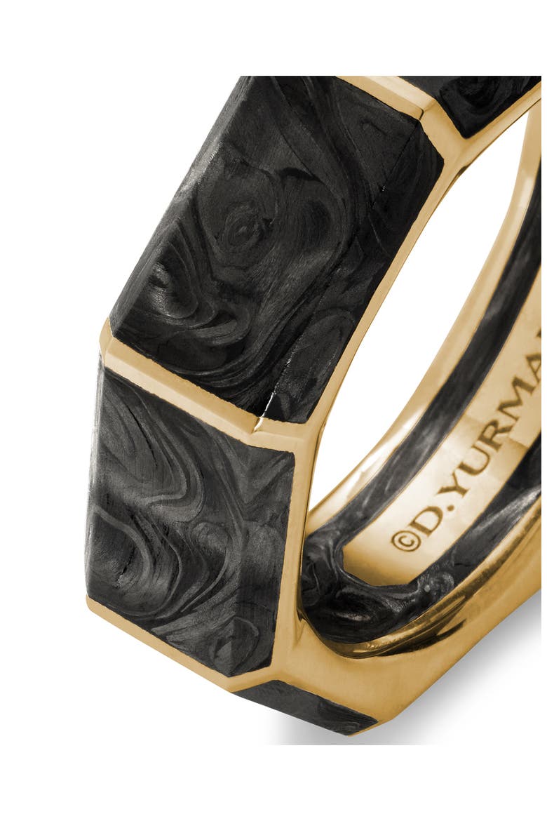 Faceted Forged Carbon Band Ring, Alternate, color, YELLOW GOLD