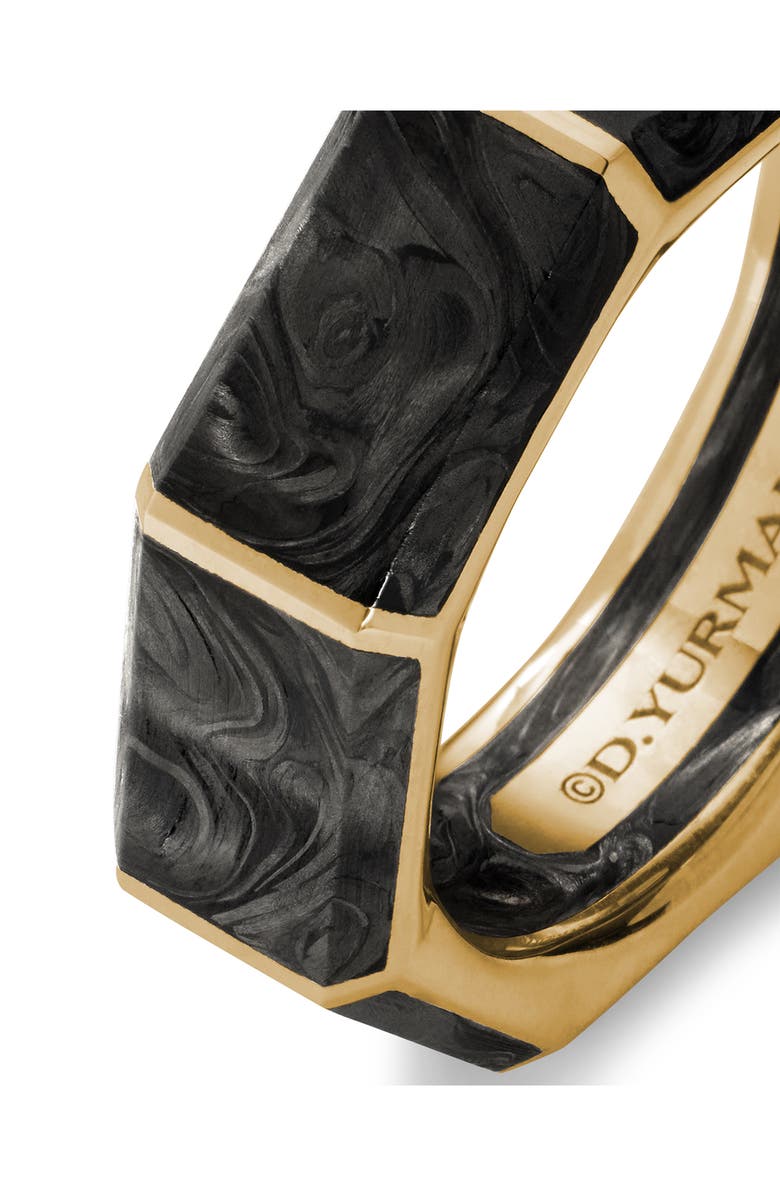 David Yurman Faceted Forged Carbon Band Ring, Alternate, color, Yellow Gold