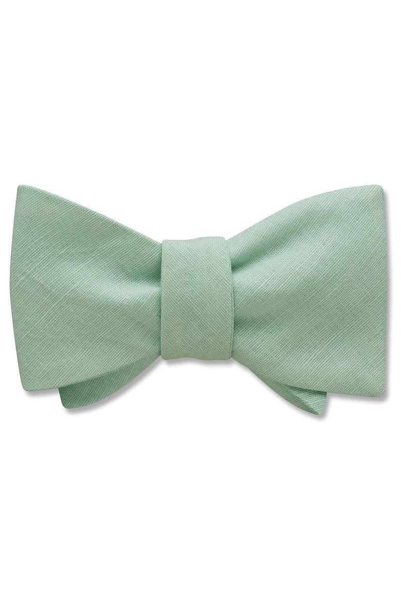 Solid Linen Bow Ties, Main, color, Moss Standard Self-Tie