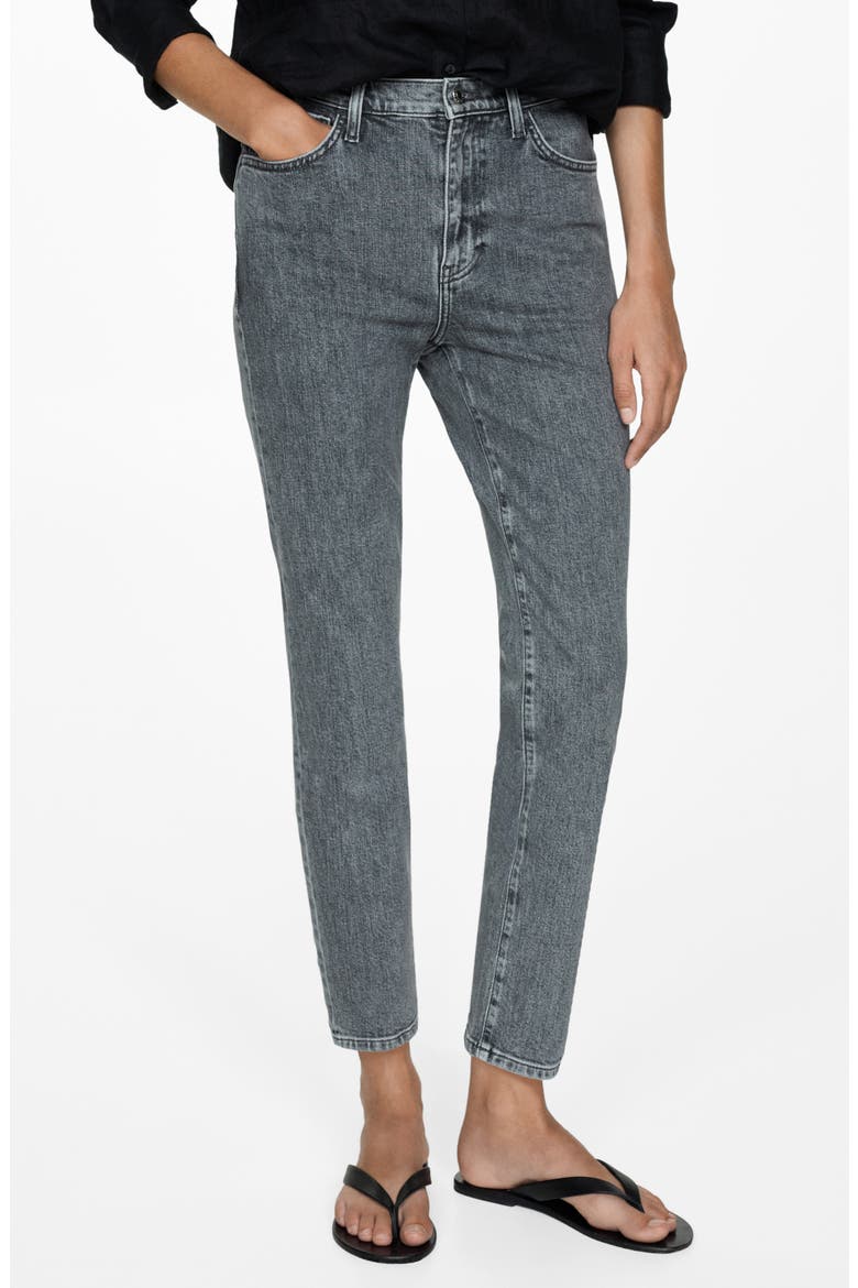 Claudia Waxed Crop Slim Fit Jeans, Main, color, OPEN GREY
