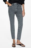 MANGO Claudia Waxed Crop Slim Fit Jeans