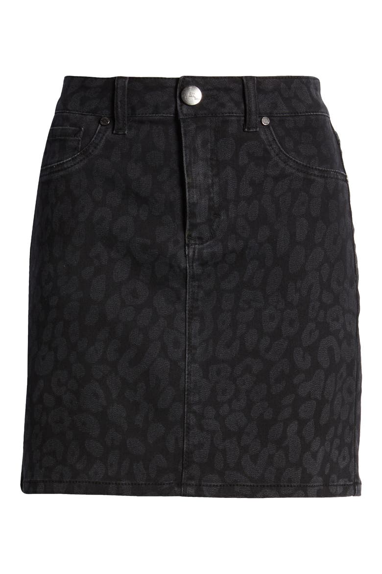 Tonal Cheetah Denim Miniskirt, Alternate, color, ULLA