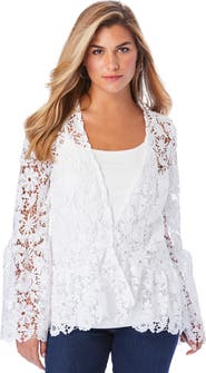 Roaman's Bell Sleeve Lace Jacket