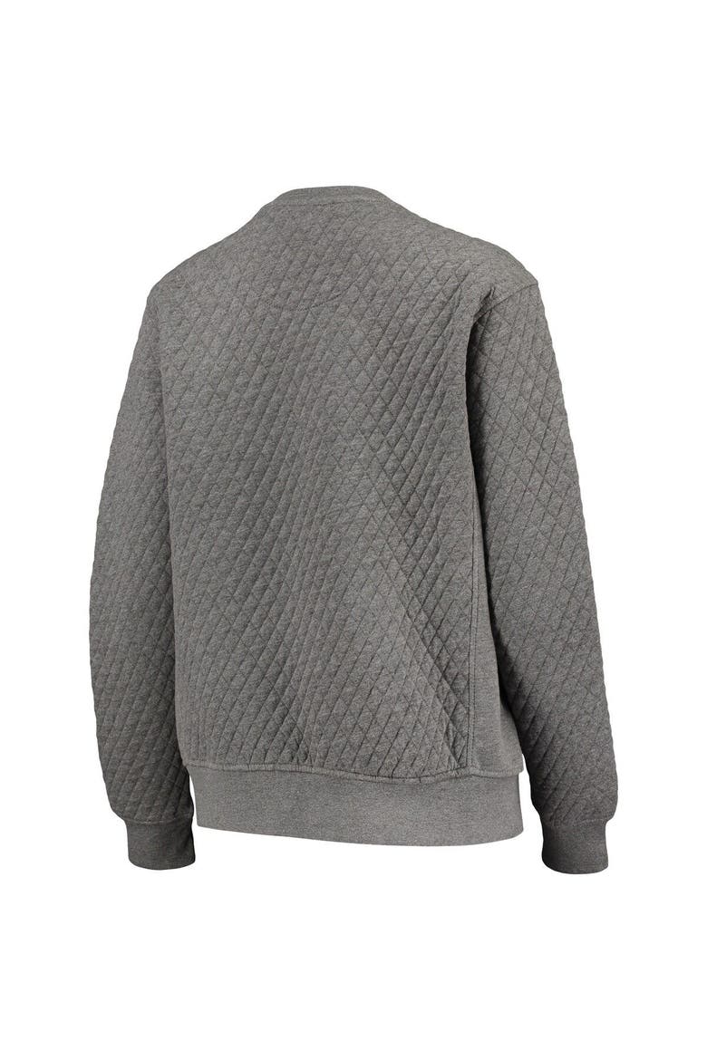 Women's Pressbox Heather Charcoal West Virginia Mountaineers Moose Quilted Pullover Sweatshirt, Alternate, color, Heather Gray