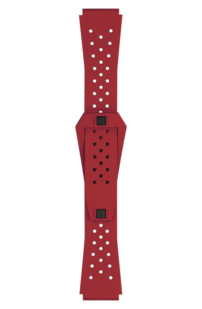 Tissot Sideral S Powermatic 80 Rubber Strap Watch, 41mm, Alternate, color, Red