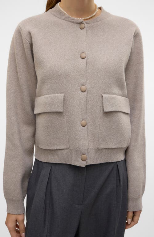 Vero Moda Apple Pocket Bomber Cardigan In Moon Rock