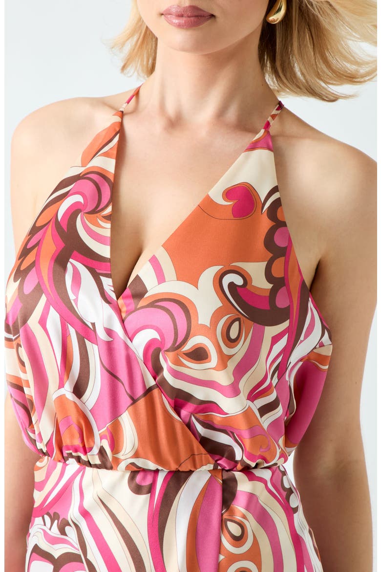 Carmen Sleeveless Halter Maxi Dress, Alternate, color, BROWN