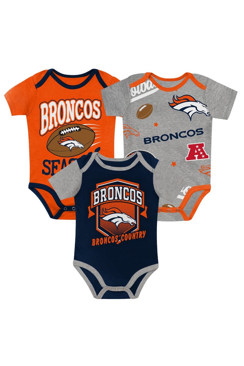 Infant Outerstuff  Denver Broncos First Round Pick 3-Piece Creeper Set, Main, color, Brilliant Orange
