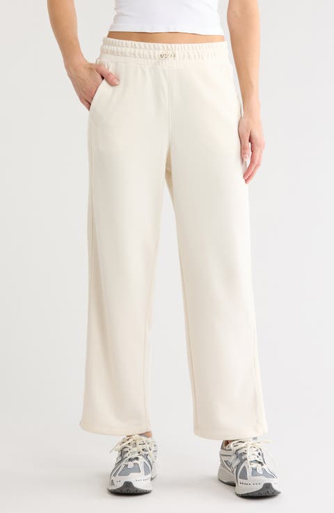 High Waist Relaxed Straight Leg Jacquard Mix Pants