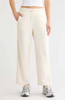 High Waist Relaxed Straight Leg Jacquard Mix Pants