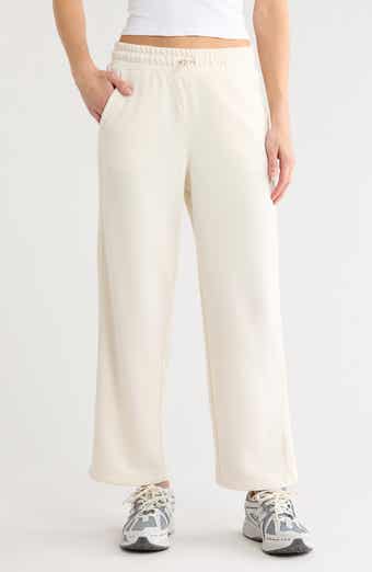 High Waist Relaxed Straight Leg Jacquard Mix Pants