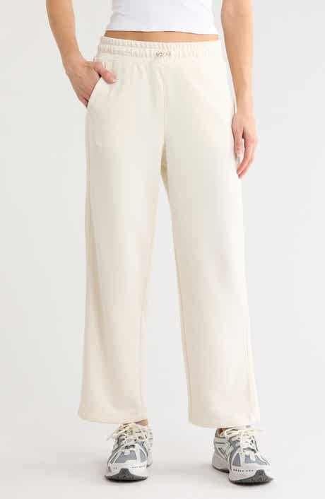 High Waist Relaxed Straight Leg Jacquard Mix Pants