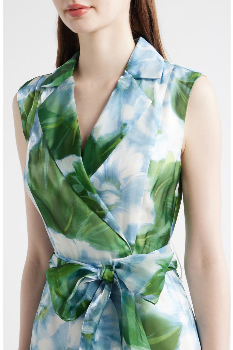 Tie Waist Sleeveless Gown, Alternate, color, GREEN MULTI