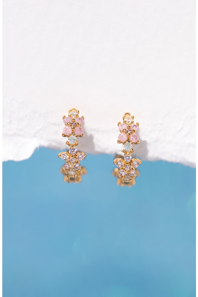 Pastel Star Huggie Hoop Earrings, Alternate, color, GOLD