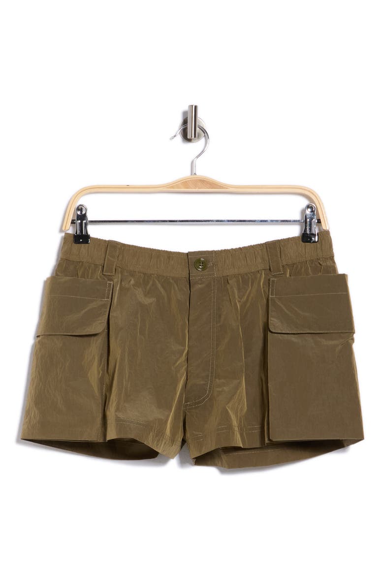 Two-Way Pocket Nylon Shorts, Alternate, color, OLIVE GREEN