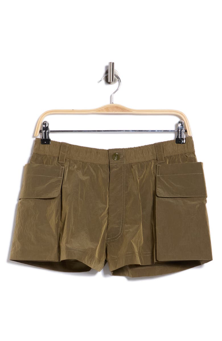 R13 Two-Way Pocket Nylon Shorts, Main, color, Olive Green