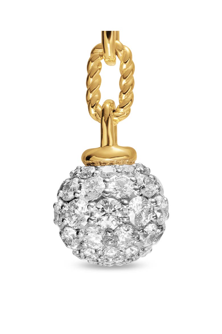 DY Madison Pavé Bead Drop Earrings in 18K Yellow Gold with Diamonds, Alternate, color, DIAMOND