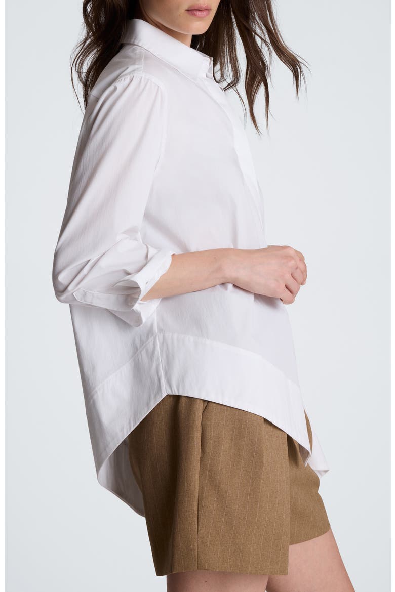 Asymmetric Hem Poplin Shirt, Alternate, color, PURE WHITE