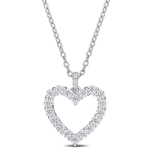 Moissanite Open Heart Pendant