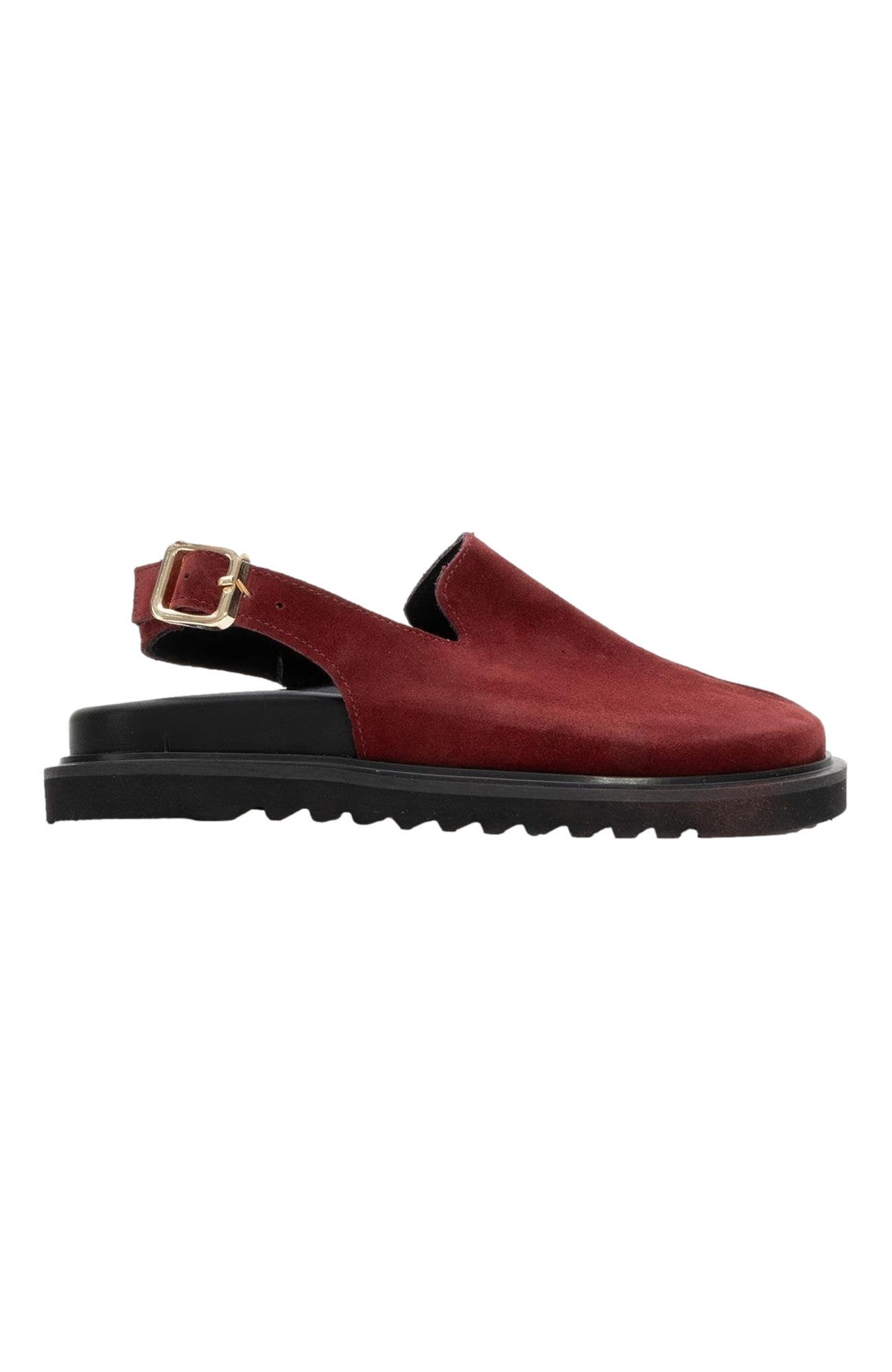 Laby Leather Clogs, Alternate, color, Burgundy Suede Leather