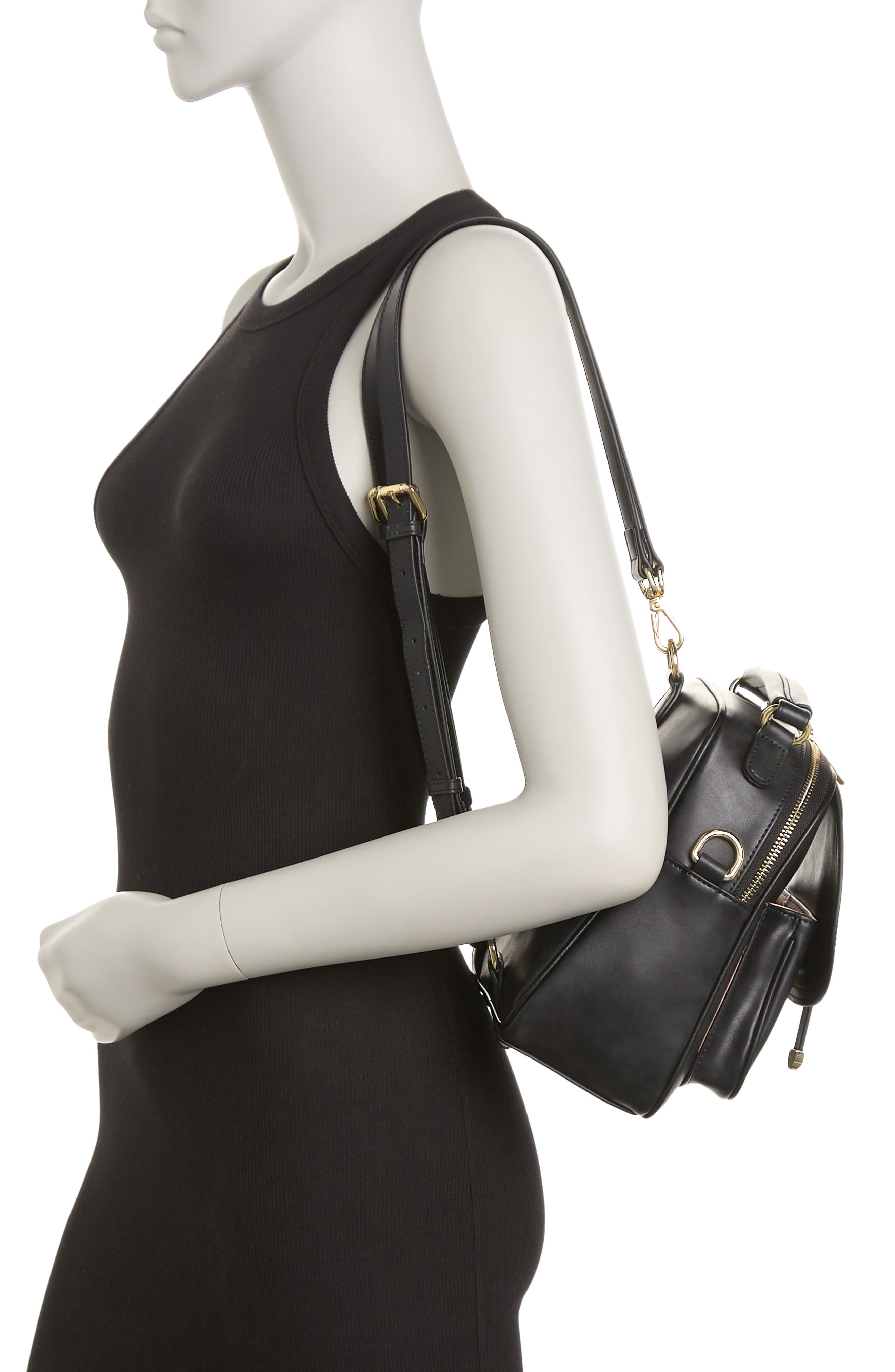Camila Leather Backpack, Alternate, color, BLACK