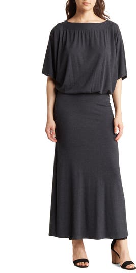 chinese dress ladies Dolman Sleeve Rib Maxi Dress- Dark Teal M / Dark Teal main image 0