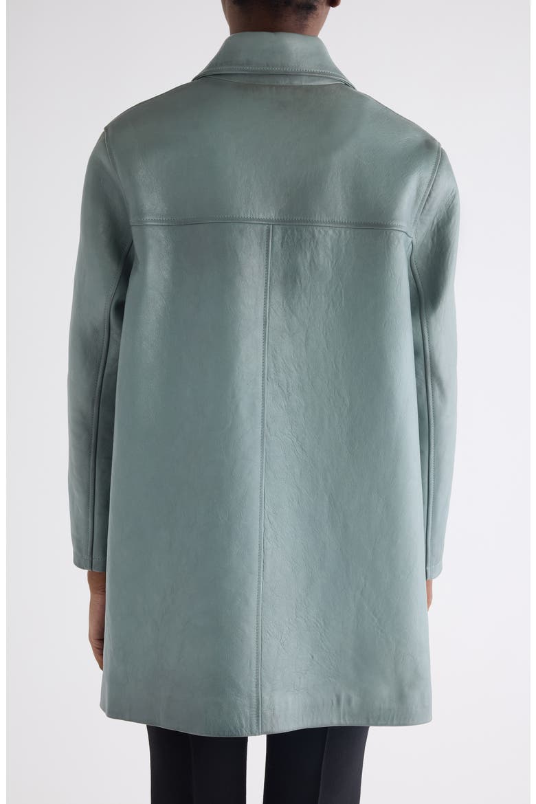 Waxy Leather Coat, Alternate, color, FADED BLUE
