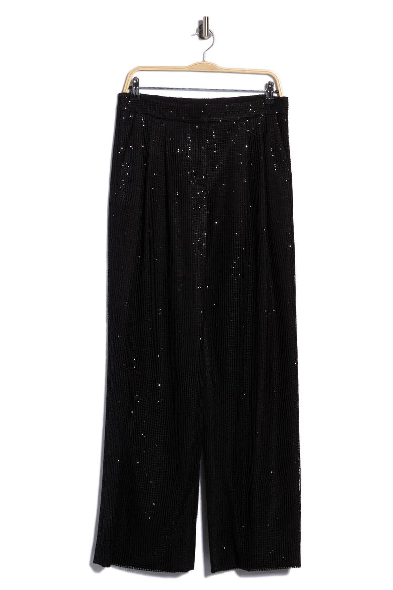 Sulli Sequin Wide Leg Pants, Main, color, BLACK