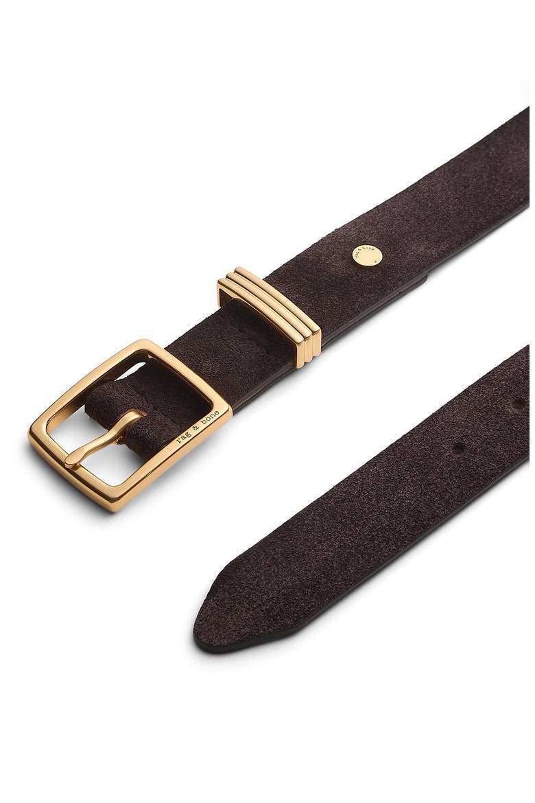 X Boyfriend 2.0 Suede Belt, Alternate, color, DARK CHOCOLATE SUEDE